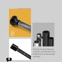 Bara telescopica pentru perdea 125-220 cm, XL, negru, SCL01-BLACK-XL